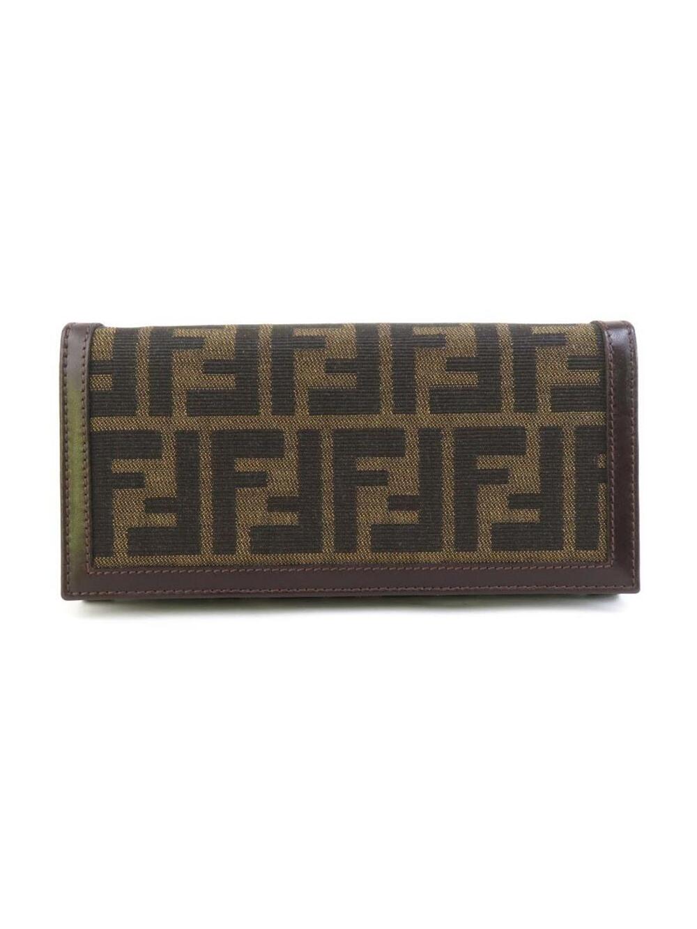 Auth Fendi Zucca Bifold Long Wallet #302941F25B